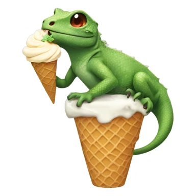 Lizard eating ice cream sticker