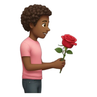 Friend giving rose sticker
