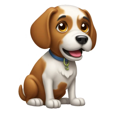 a dog pooping sticker