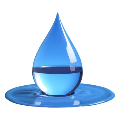 realistic water drop, highly detailed, with reflections, 3D style sticker