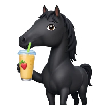 black horse character holding smoothie sticker