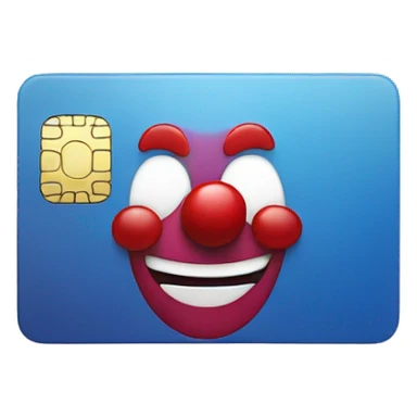 credit card with clown face sticker