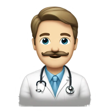 doctor with moustaches caucasian sticker