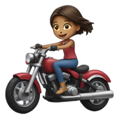 little girl riding motorcycle sticker