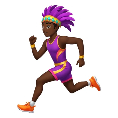 Um atleta de corrida vestido com roupa de carnaval sticker