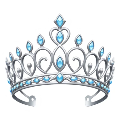 Realistic silver princess tiara sticker