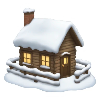 A little house covered in snow  sticker