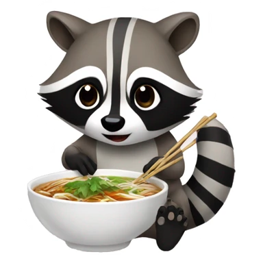 Raccoon eating pho  sticker
