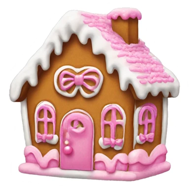 Gingerbread house with a pink bow  sticker