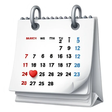 A calender in which dates March 27 sticker