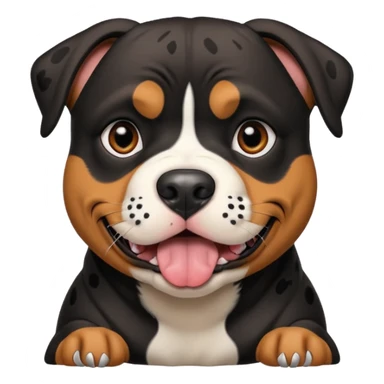 Pitt bull rottweiler white muzzle with black spots tongue out sticker