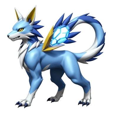 Alloy Futuristic Manufactured Medical WereGarurumon-Zeraora-Renamon-Absol-fusion-hybrid-creature (full body sticker