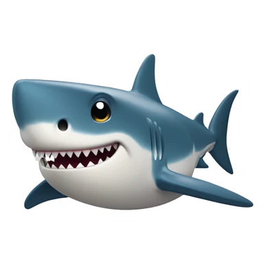 Shark with dorcal fin on top and huge smile with sharp teeth sticker