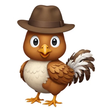 Chicken wearing fedora sticker