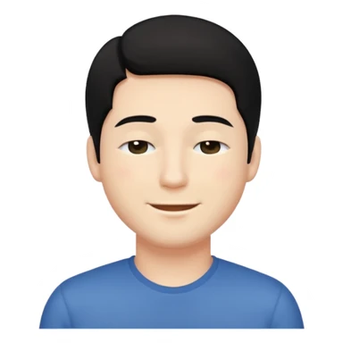 🧔🏻🙏🏻 😃 with black hair and white face  sticker