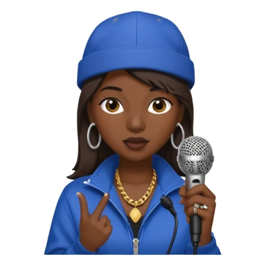 rapper woman with microphone sticker