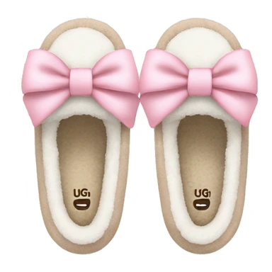 White Ugg slippers light pink bows  sticker