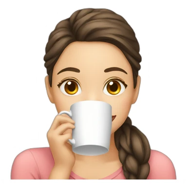 girl sipping tea sticker