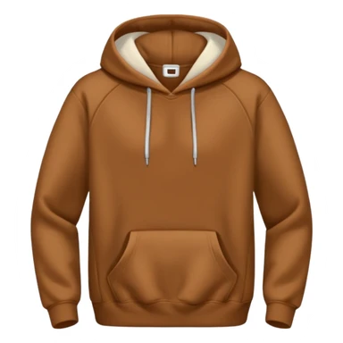 A brown hoodie no human and no zipper nothing on the fornt I like the last one  sticker