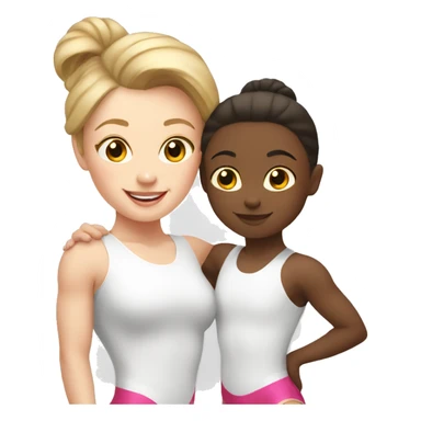 White mother and daughter gymnastics routine sticker