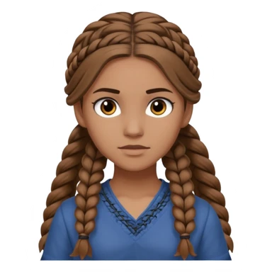 Black Annabeth Chase with brown hair in braids in a half up half down sticker