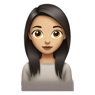 Girl with straight dark brown hair and amber eyes with long eyelashes  sticker