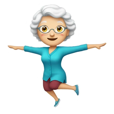 grandma red shirt cartwheel sticker