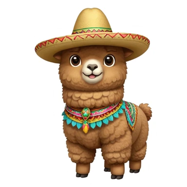 Alpaca with mexican hat sticker