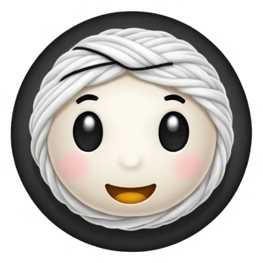 A ball of white yarn sticker