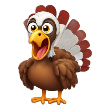 terrified turkey sticker