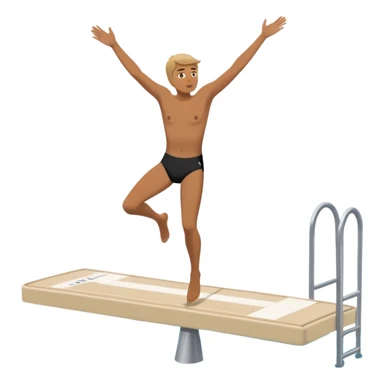 A person throwing himself off of a diving board, looking nervous. Below them is a pool of water labeled “Confidence.” Instead of hesitating, they count 5-4-3-2-1 and jump in, representing taking action despite fear. sticker