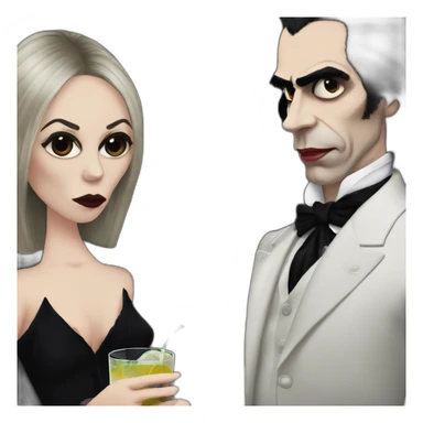 vampire wife and nick cave drinking martinis sticker