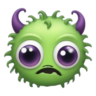 cute adorable monster with ten eyes sticker
