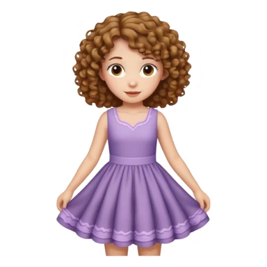 Curly light brown haired girl curtsy sticker