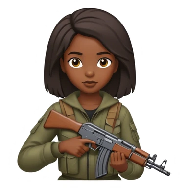 black girl holding an ak47 sticker