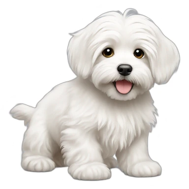White havanese puppy sticker