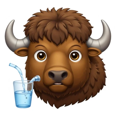 Een bizon met heel veel dorst sticker