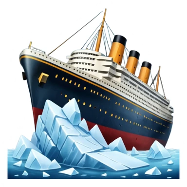 titainic crashing into an iceberg sticker
