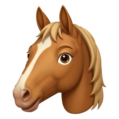 iOS looking horse mixed with a human portrait emoji sticker