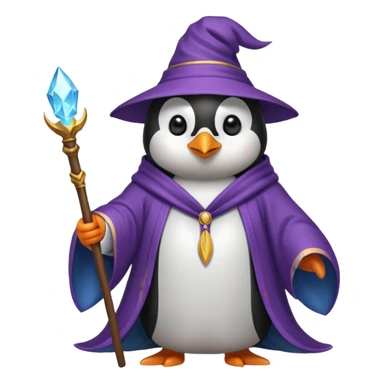 A penguin wizard sticker