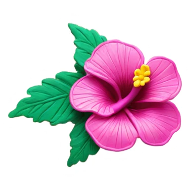 Hibiscus flower hair clip  sticker