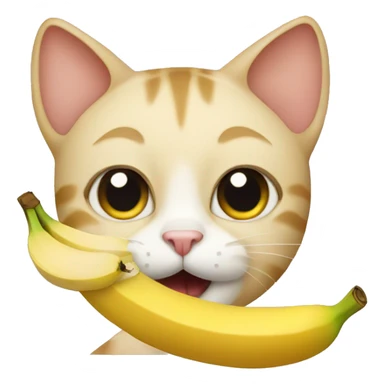 Cat eating banana  sticker