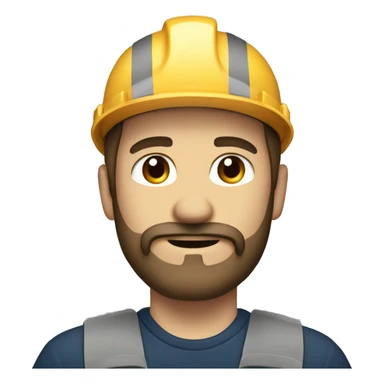 Electrician man with beard mustache brown hair and eyes  sticker
