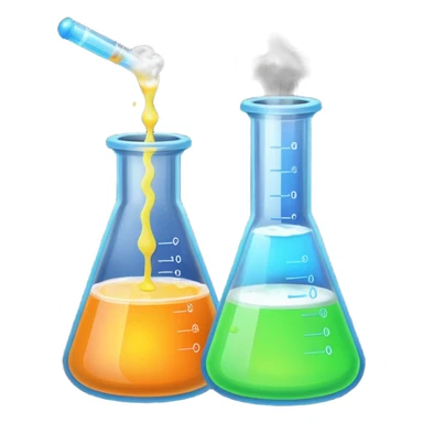 hi-lighters uv light glowibg formula in beaker/ test tube and baking soda in lab sticker