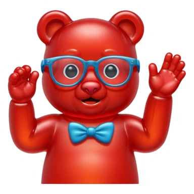 gummy bear with glassess, only head and arm sticker