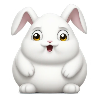 Angry chubby white bunny  sticker
