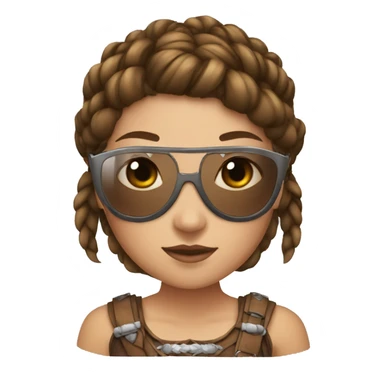 Girl gladiator with French braids, brown hair and sunglasses sticker