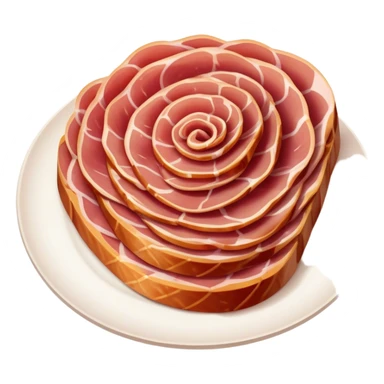 Cinematic Realistic Jam√≥n Serrano Dish Emoji, depicted as delicate, air-cured ham sliced thinly rendered with detailed textures and natural, inviting lighting. sticker