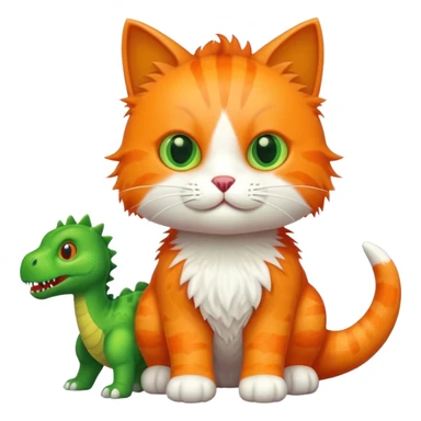 Cat with a ￼ dinosaur sticker
