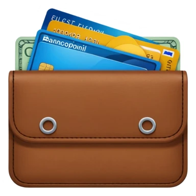 portefeuille marron avec quelques billets et carte bancaire sticker